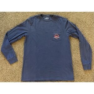 Vineyard Vines Men's Navy Long Sleeve T Shirt Pink Whale Size Small